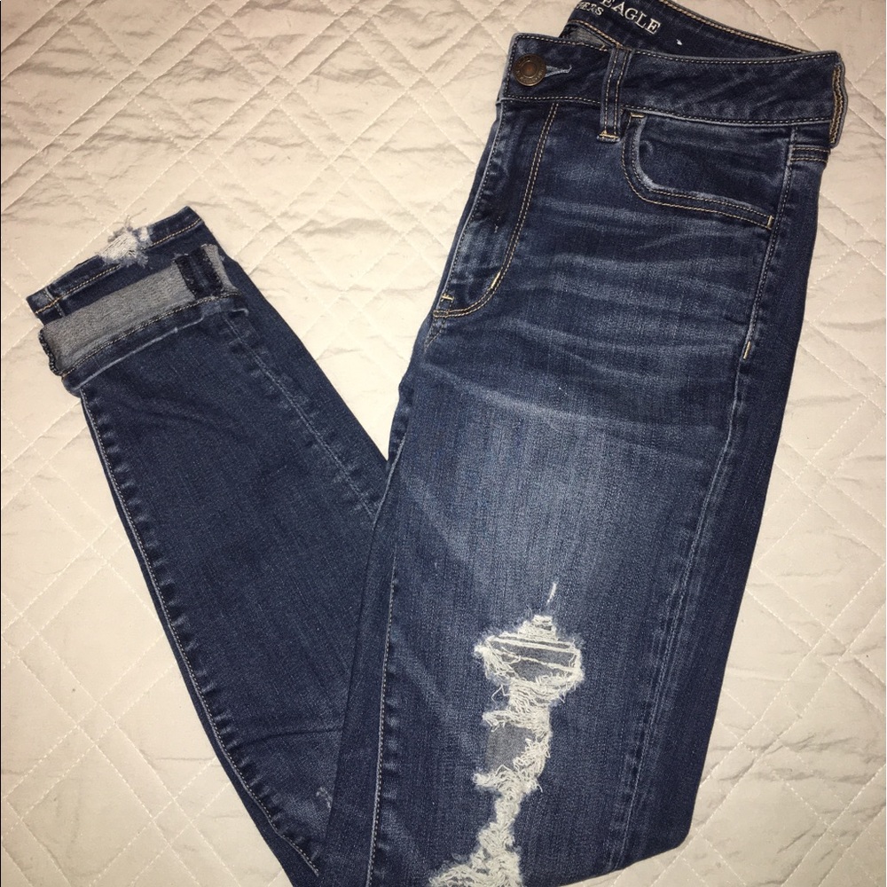 American Eagle ripped skinny jeans
